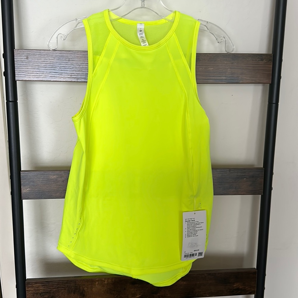 Lululemon Highlight Yellow Sculpt Tank Top size 2
